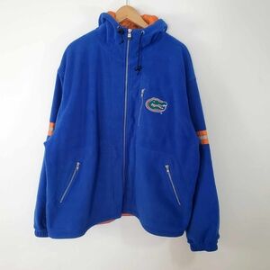 Vintage 1990s Champion Florida Gators Striped Zip Up Hooded Fleece Jacket